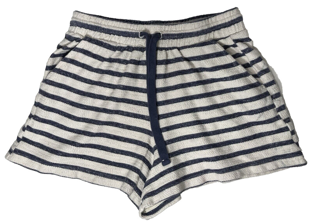 Old Navy Beige Blue Striped Fleece Lounge Shorts Size XS